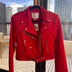 Calvin Klein Women's Red Leather Jacket